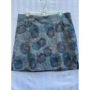 Lady Hagen 17" Tummy Control Skort Grey Floral Print Women's 14